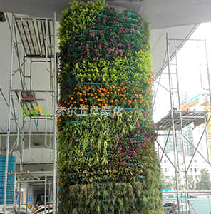 落地包式橋墩綠化-方柱形